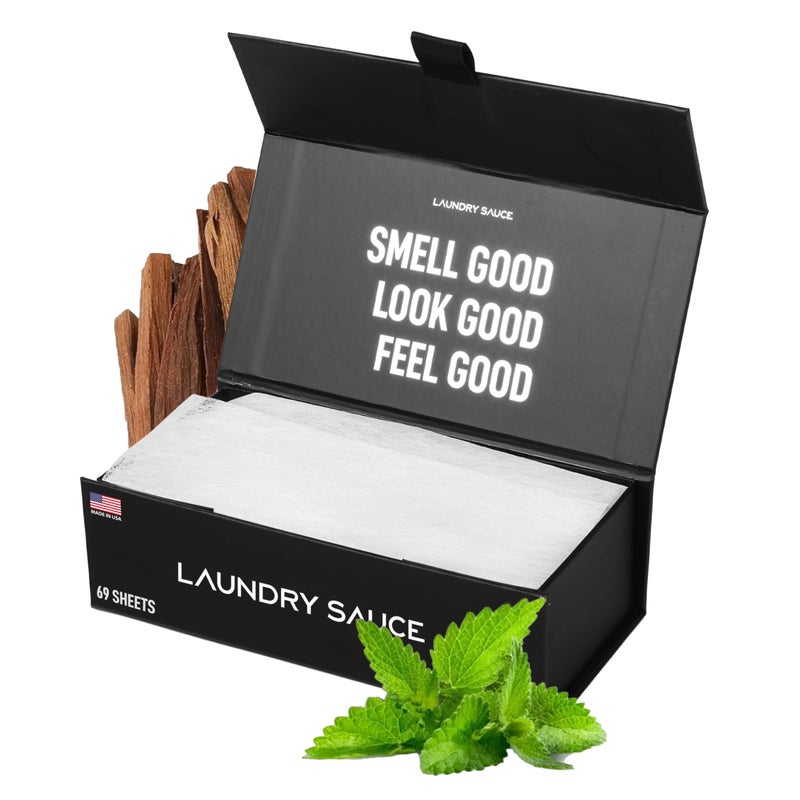 Laundry Sauce - Laundry Dryer Sheets (Australian Sandalwood), Luxury Fragrance, Contains Essential Oils, Softens Fabric, Removes Static Cling, Eco-Friendly Packaging, Travel Friendly, 69 Count - Image 1