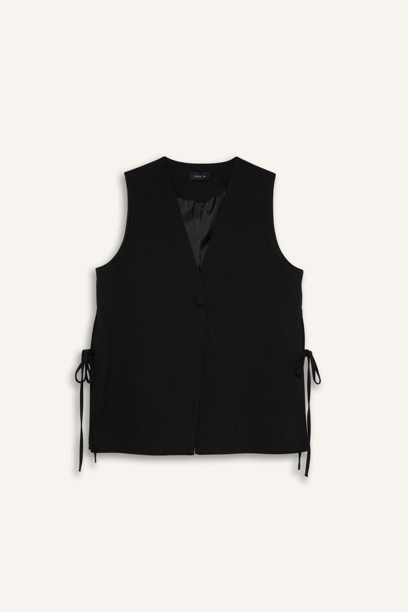 DeFacto Black Woman Relax Fit V-Neck Vest Casual - Image 5