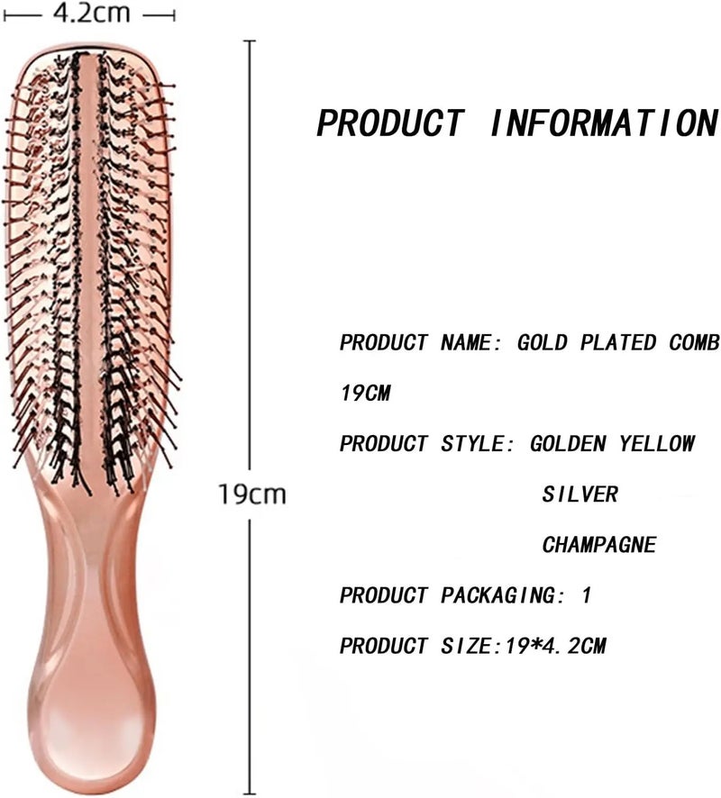 Y&D Electroplated Detangling Shampoo Brush - Soft Nylon Bristles Wet Dry Hair Comb Scalp Massage Hairbrush for Women Men - Image 4
