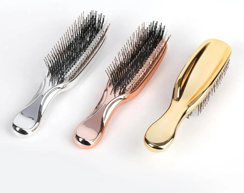 Y&D Electroplated Detangling Shampoo Brush - Soft Nylon Bristles Wet Dry Hair Comb Scalp Massage Hairbrush for Women Men - Image 5