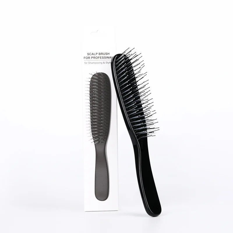 Y&D Electroplated Detangling Shampoo Brush - Soft Nylon Bristles Wet Dry Hair Comb Scalp Massage Hairbrush for Women Men - Image 1