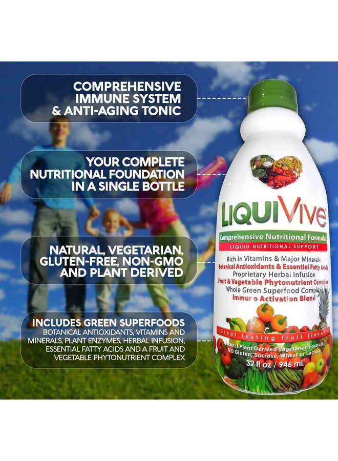 Life Miracle LiquiVive Liquid Vitamins Mega Nutrition | Vegetarian Daily Multivitamin Balance Immune Support Booster Superfood of Nature | Vitamin C D3 A B12 E K | 99.9% Vegan Non-GMO Gluten Free 32 fl oz - Image 4
