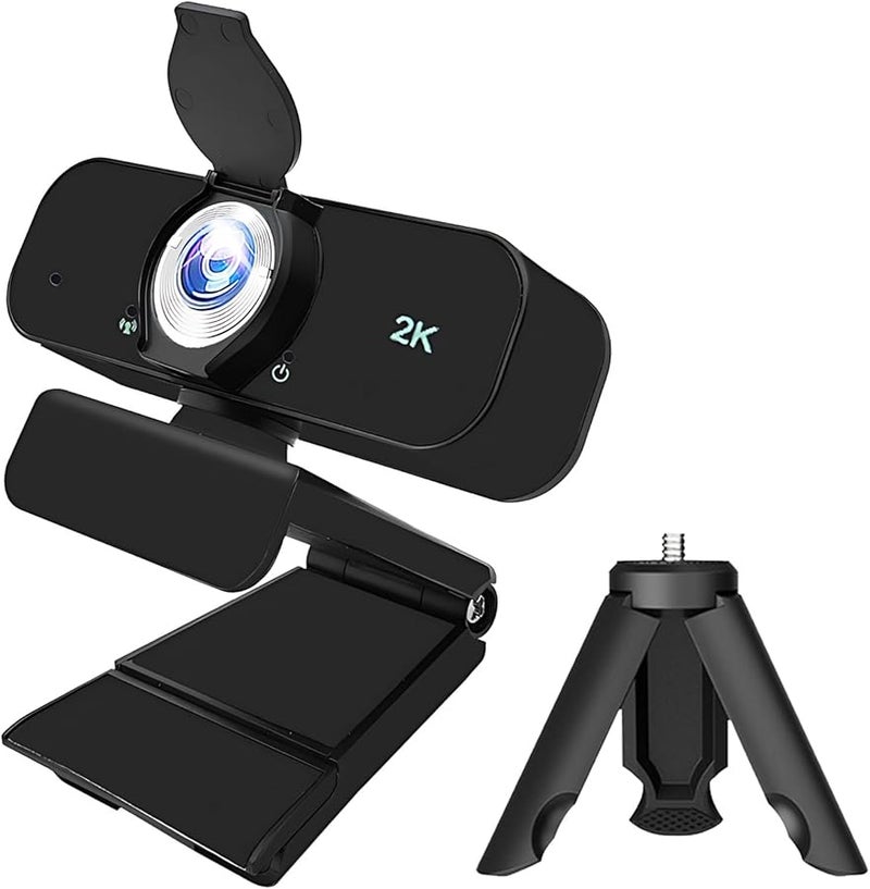 2K Webcam With Microphone Tripod Plug And Play For Streaming Video Conference - Image 1