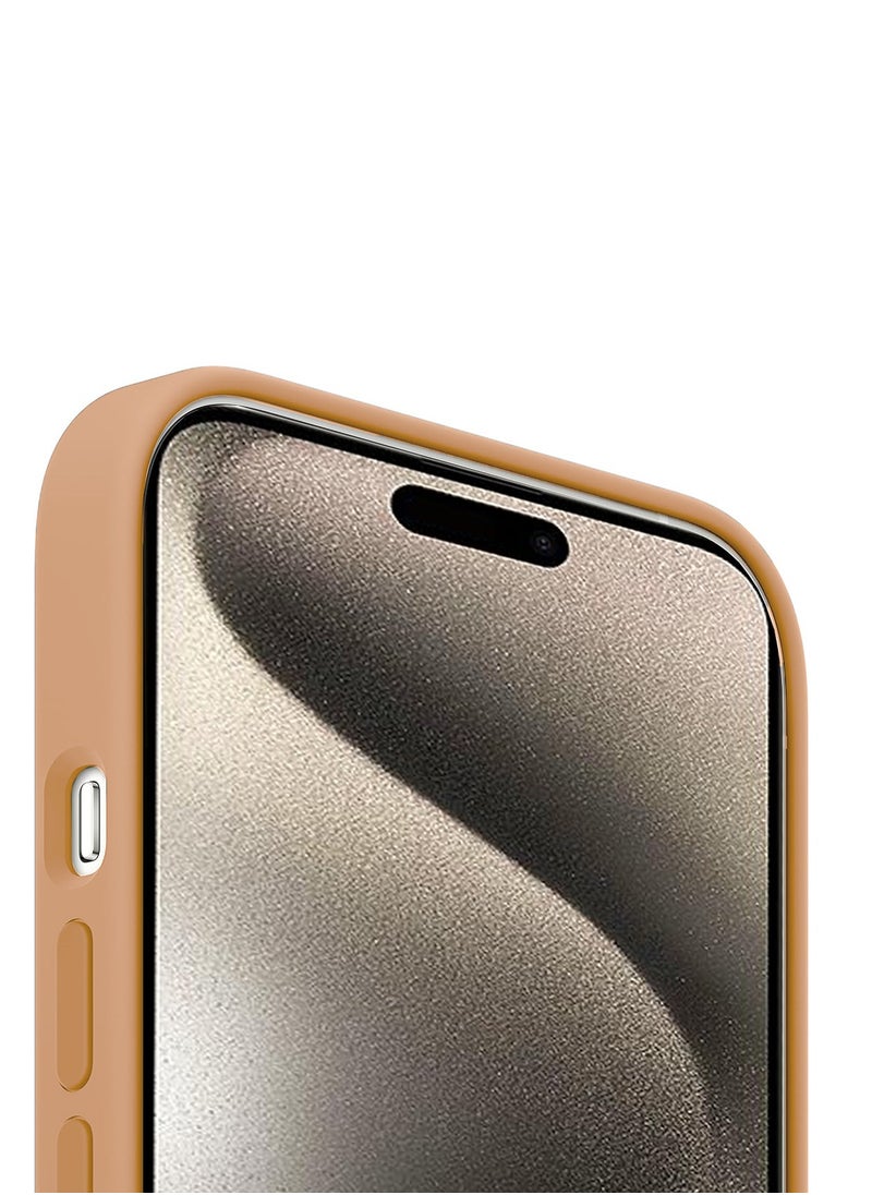 Wtech - Soft Liquid Silicone Case Cover With MagSafe For Apple iPhone 15 Pro 2023 Orange - Image 1