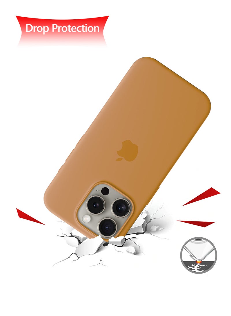 Wtech - Soft Liquid Silicone Case Cover With MagSafe For Apple iPhone 15 Pro 2023 Orange - Image 1