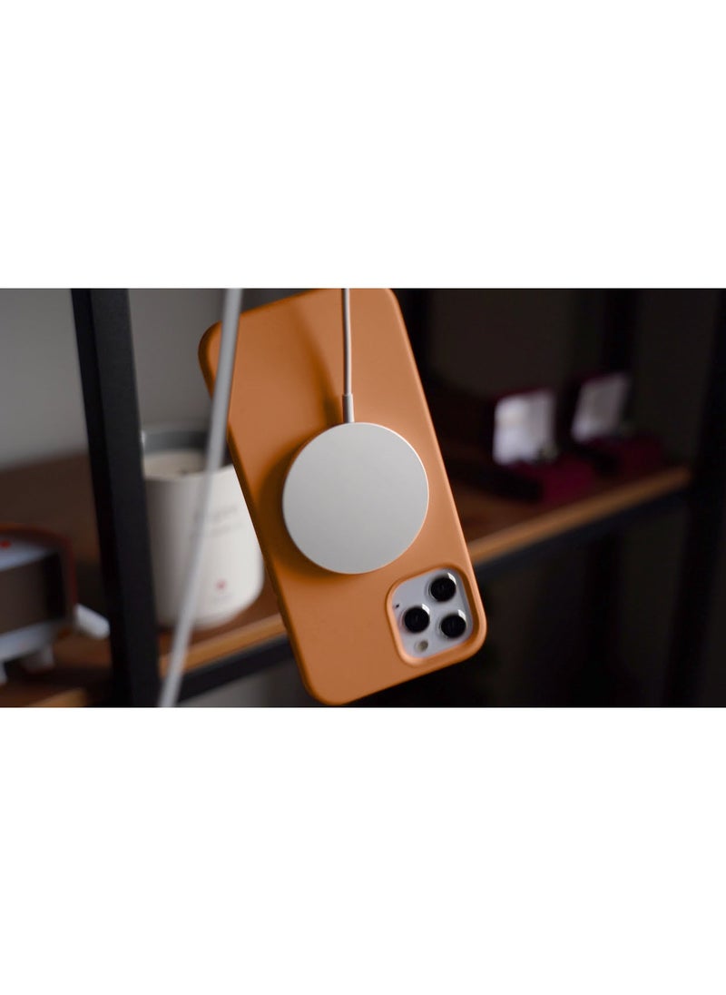 Wtech - Soft Liquid Silicone Case Cover With MagSafe For Apple iPhone 15 Pro 2023 Orange - Image 1