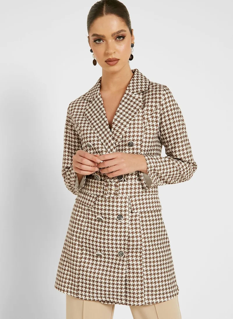 ELLA Checks Print Blazer Dress