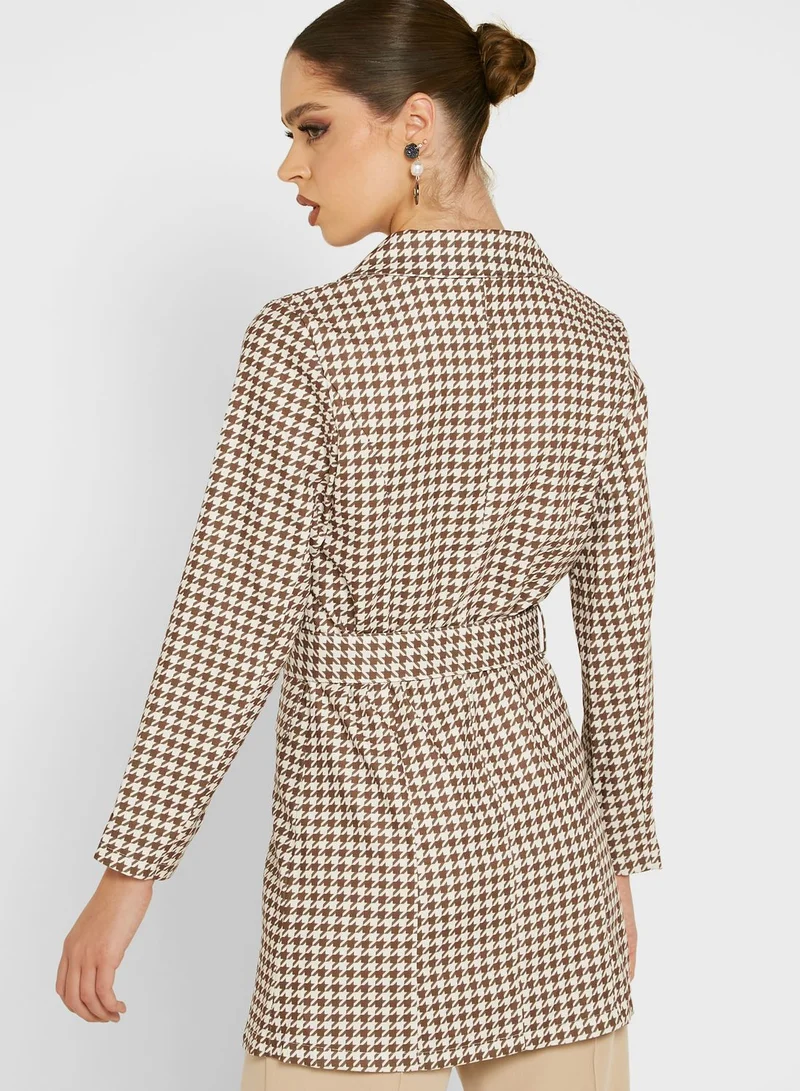 ELLA Checks Print Blazer Dress