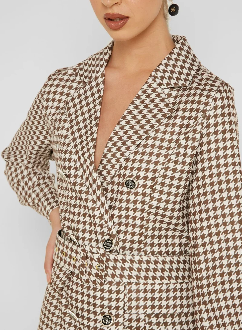 ELLA Checks Print Blazer Dress