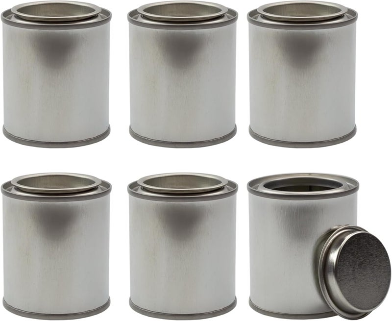 Cornucopia Brands Metal Paint Cans with Lids (1/4 Pint Size Pack of 6) Tiny Empty Unlined Quarter Pint Paint Pails; 1/2 Cup Capacity - Image 1