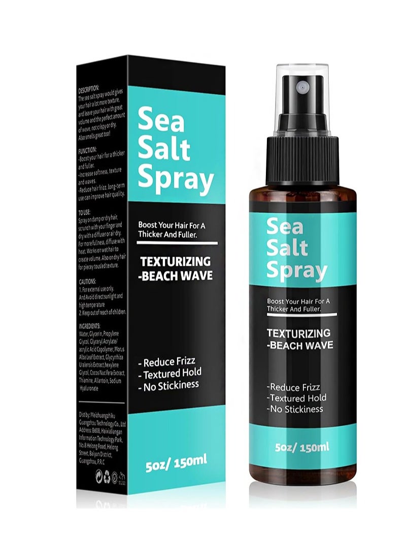 HaLunhi Sea Salt Spray for Hair Men and Women，Dry Texturizing & Volumizing, Curl and Beach Waves Spray for Hair（150ml）  - Image 1