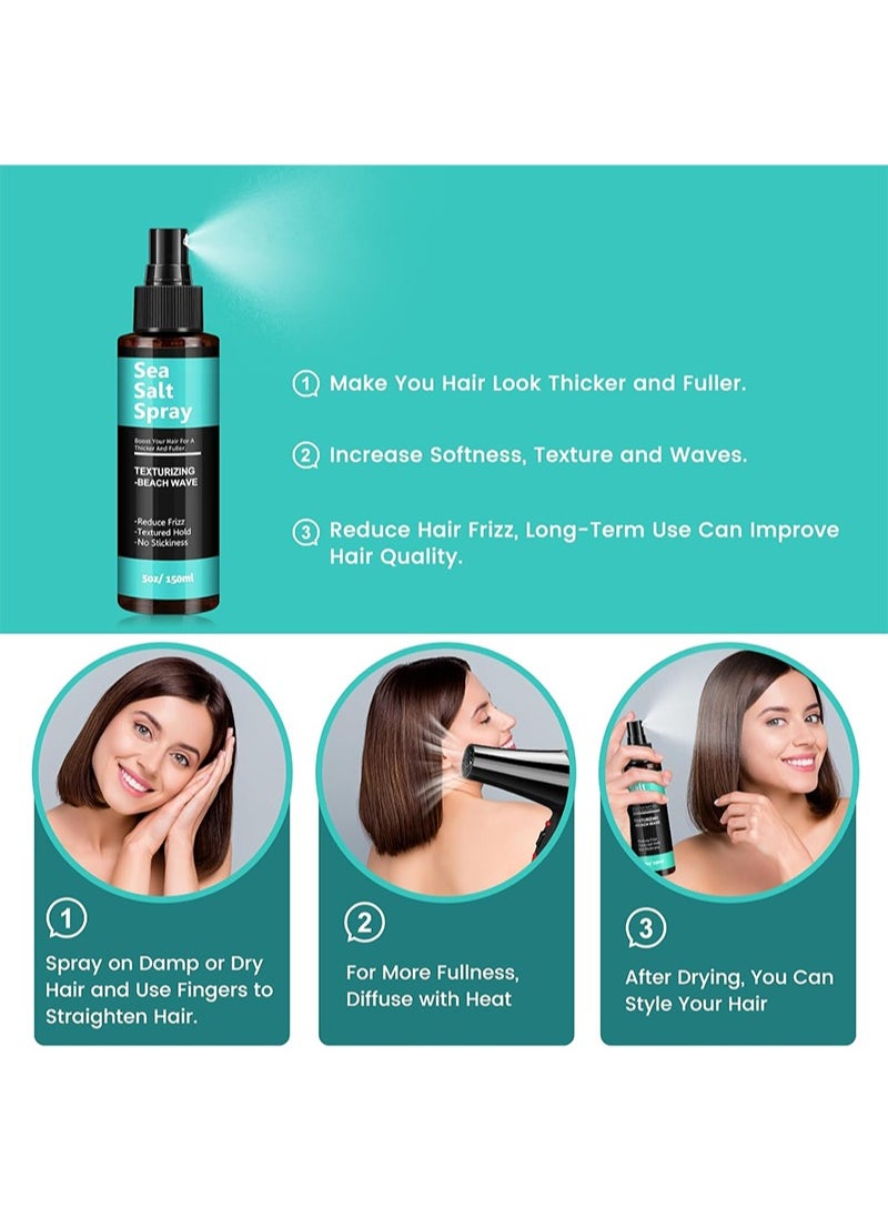 HaLunhi Sea Salt Spray for Hair Men and Women，Dry Texturizing & Volumizing, Curl and Beach Waves Spray for Hair（150ml）  - Image 5