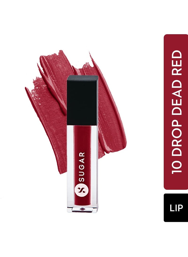 شوجر كوزماتيكس أحمر الشفاه السائل سمدج مي نوت ميني من شوجر للنساء، 1.1 مل - 10 دروب ديد ريد - Image 2