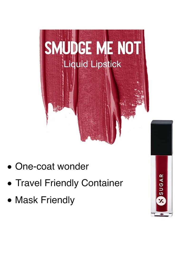 شوجر كوزماتيكس أحمر الشفاه السائل سمدج مي نوت ميني من شوجر للنساء، 1.1 مل - 10 دروب ديد ريد - Image 3