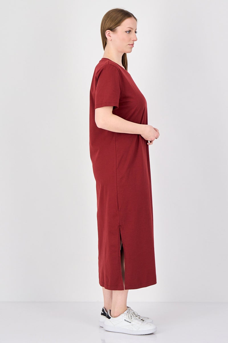Fudo Comforts By Fudo Women Plain Maxi T-Shirt Dress, Brown - Image 4