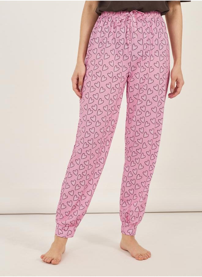 Styli - All You Need Is Love Dropped Shoulder T-Shirt & Heart Pyjama Set - Image 1