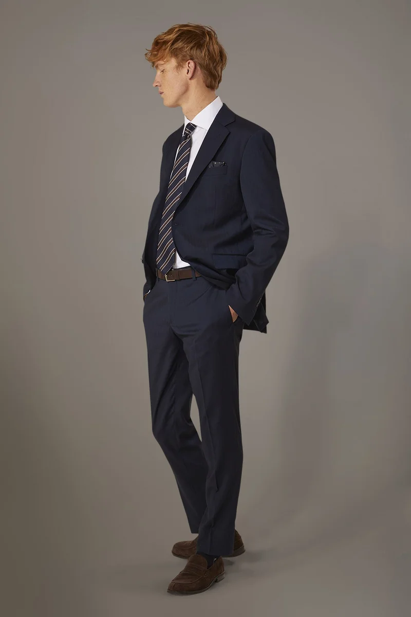 Regular fit single-breasted suit - DK Blue