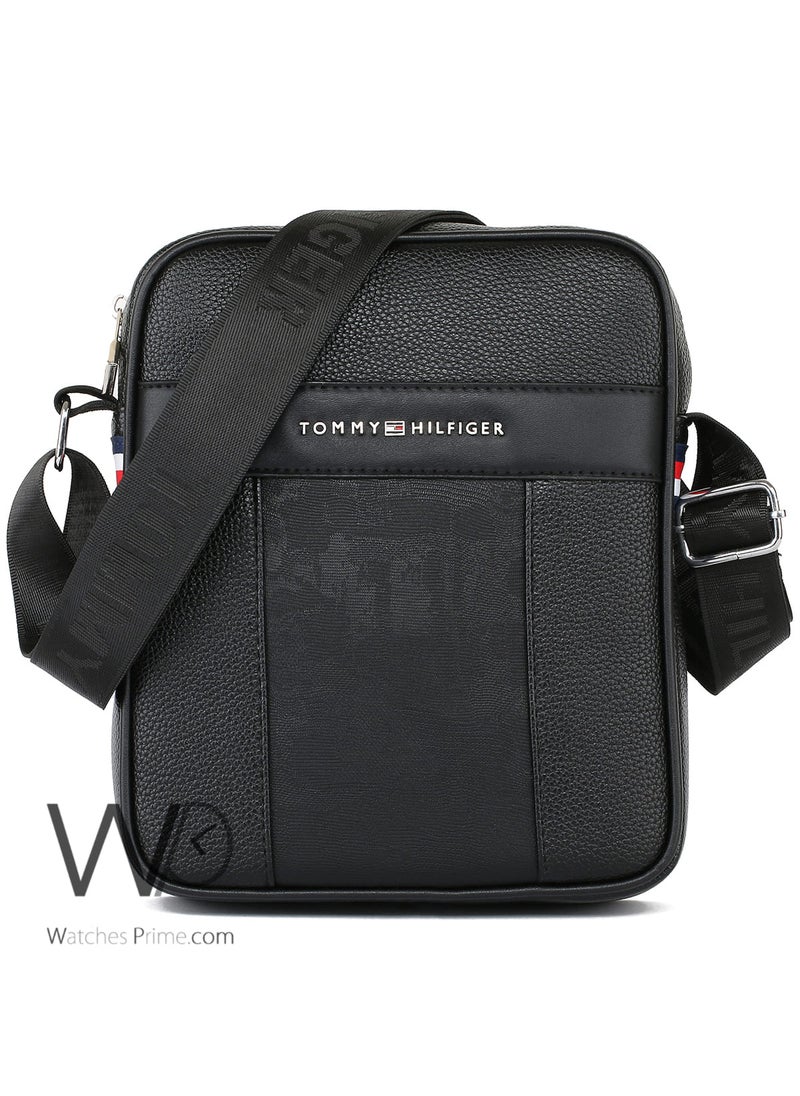 Tommy Hilfiger Plus Leather Tommy Hilfiger Crossbody Shoulder Black Mens Messenger Bag  - Image 1
