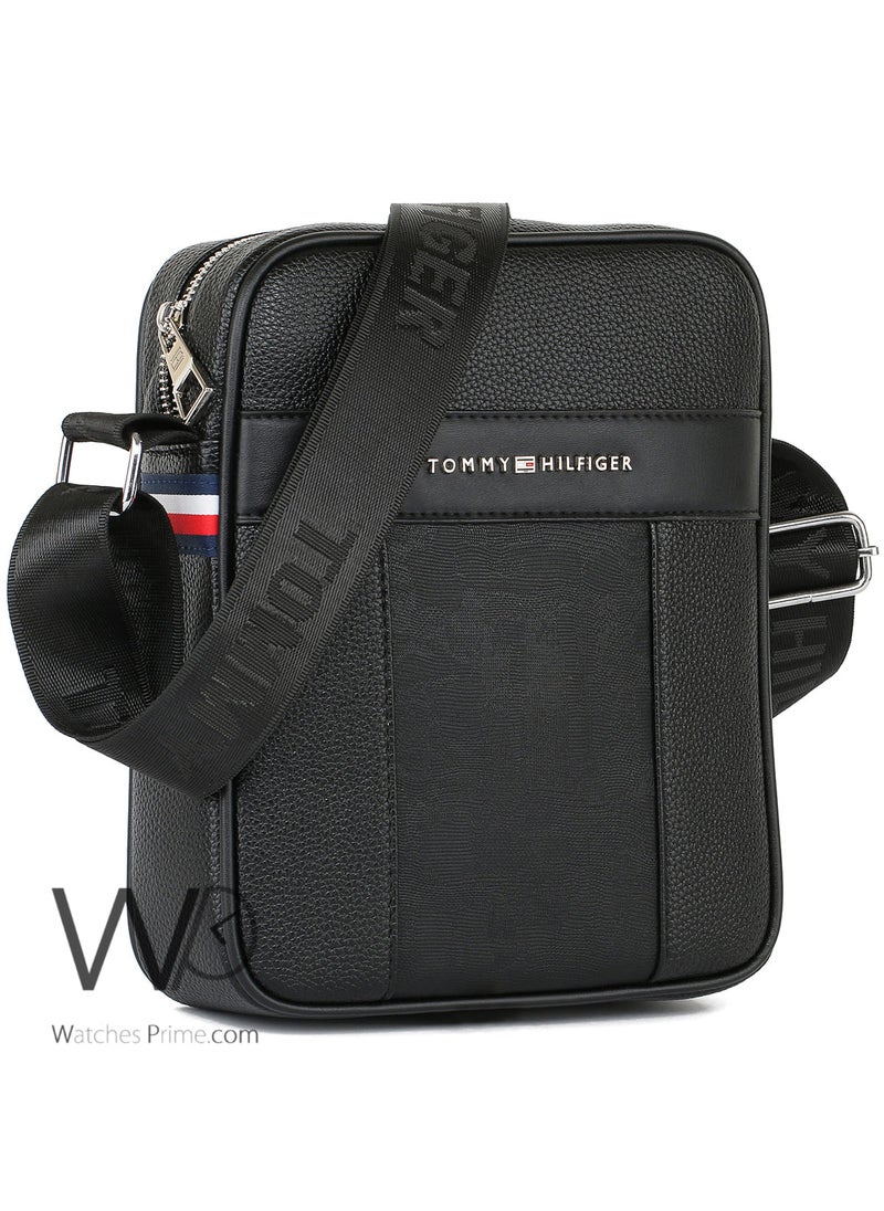 Tommy Hilfiger Plus Leather Tommy Hilfiger Crossbody Shoulder Black Mens Messenger Bag  - Image 2