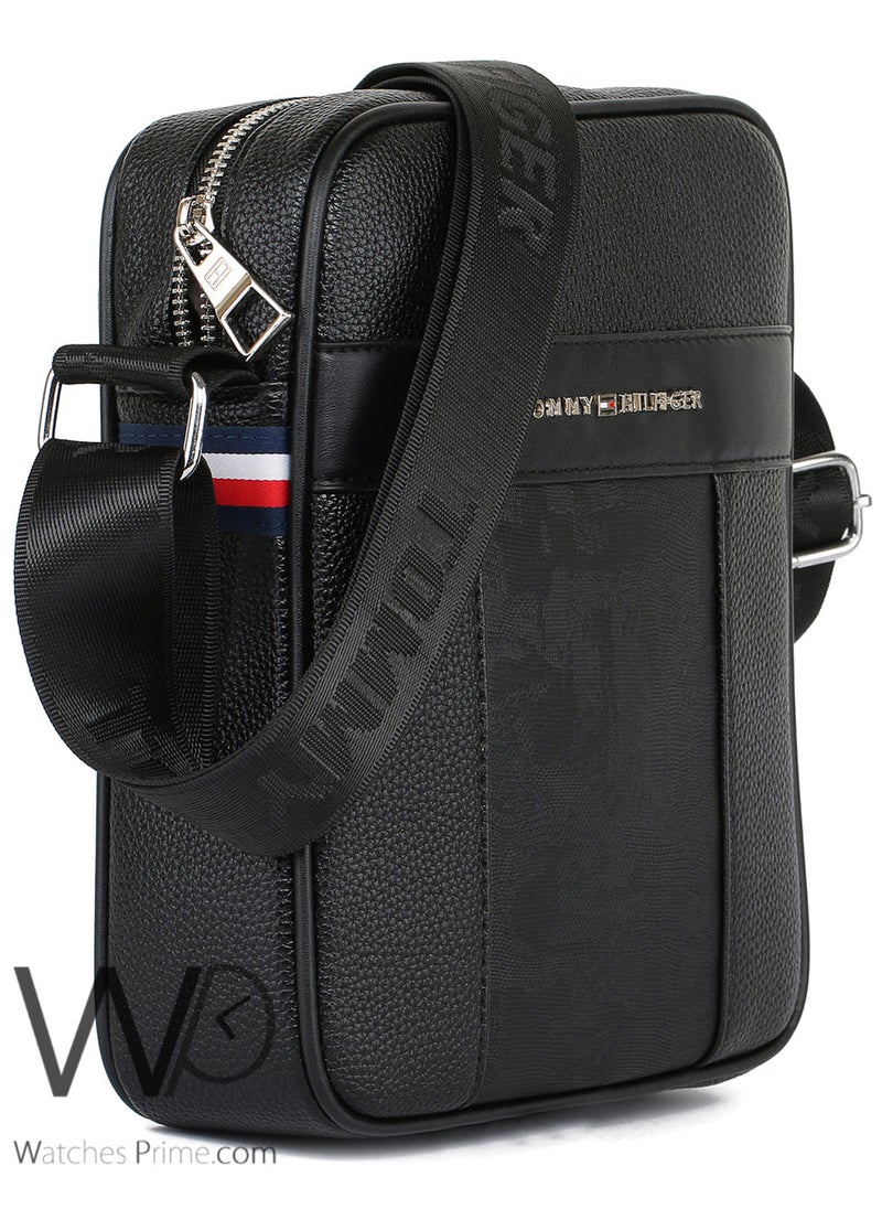 Tommy Hilfiger Plus Leather Tommy Hilfiger Crossbody Shoulder Black Mens Messenger Bag  - Image 4