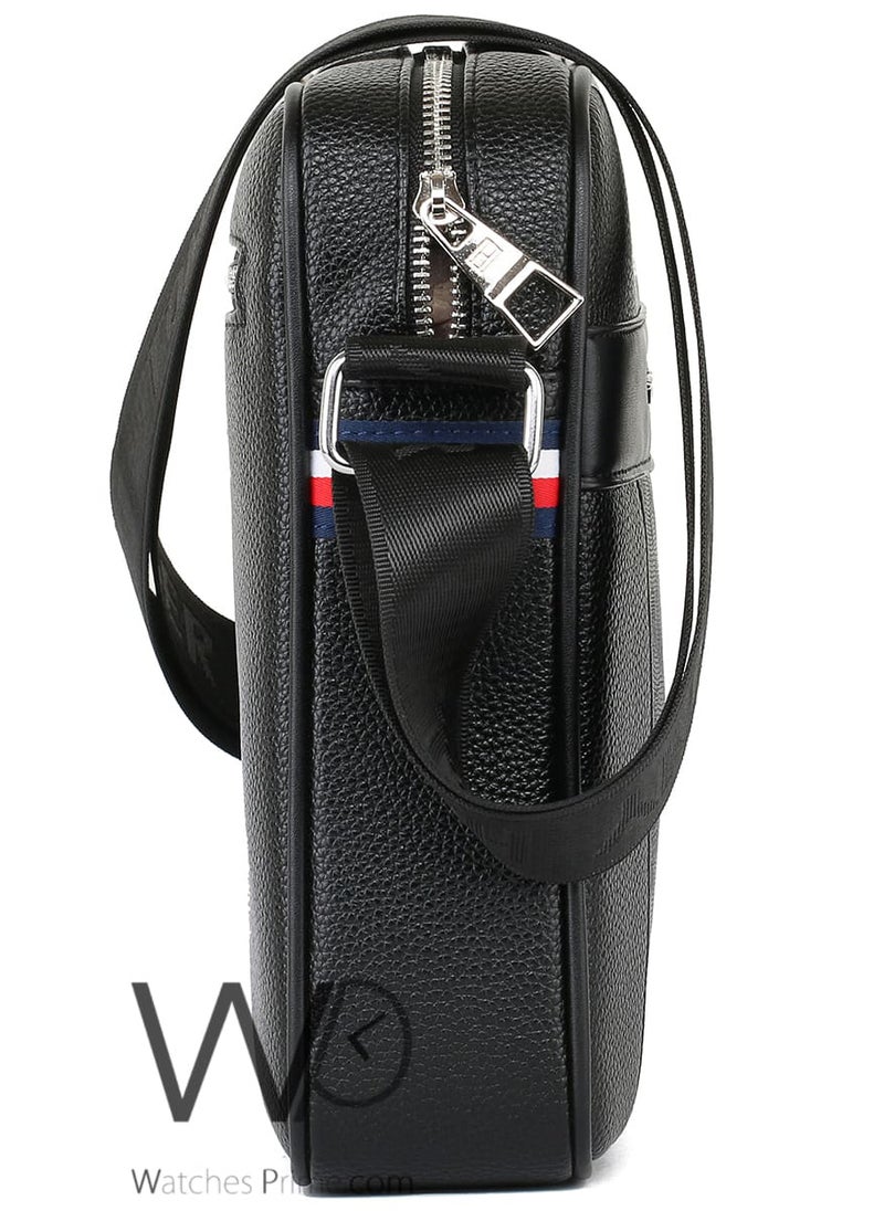 Tommy Hilfiger Plus Leather Tommy Hilfiger Crossbody Shoulder Black Mens Messenger Bag  - Image 5