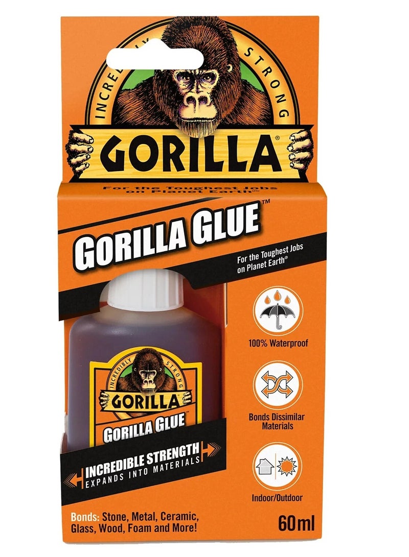 Gorilla 60ml Gorilla Glue For Wood Stone Metal Ceramic Glass Tough & Waterproof Gorrila - Image 1
