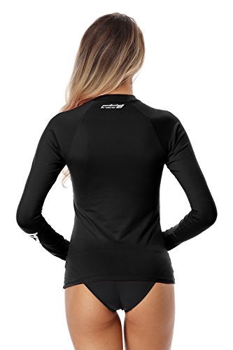 AXESEA Women Rash Guard Long Sleeve Active Top UPF 50+ Rashguard Swim Shirt Surf Swimwear,Black,Small - Image 5