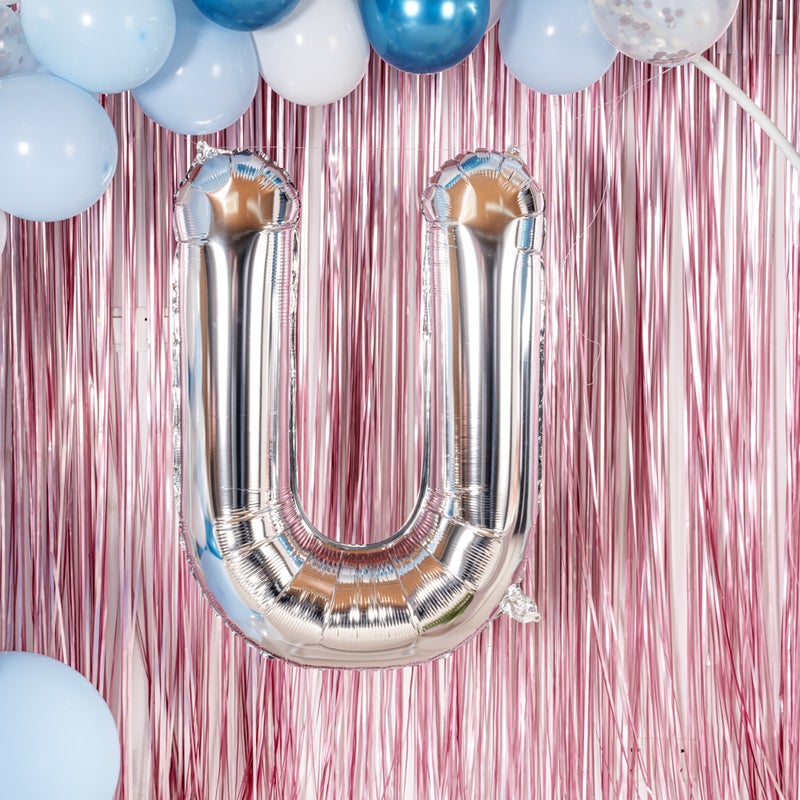 Restaurantware-Balloonify 40 Inch Letter Balloon, 1 Large Alphabet Party Balloon - Letter U, Self-Sealing, Silver Foil Mylar Balloon, Hanging Loop, Decoration For Birthday, Wedding, Or Graduation - Image 3