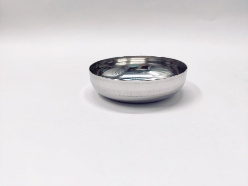 DEV INDUSTRIES Halwa Plate/Snacks Plate - Small -Steel Plate Small, 12cm Each Stainless Steel, Multipurpose Steel Plate Set, Serving Plates for Snacks (Pack of 2) - Image 4