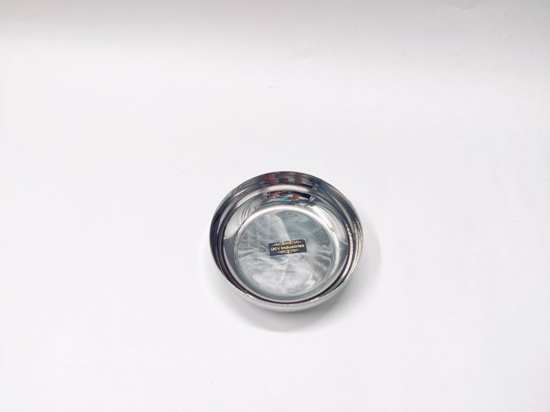 DEV INDUSTRIES Halwa Plate/Snacks Plate - Small -Steel Plate Small, 12cm Each Stainless Steel, Multipurpose Steel Plate Set, Serving Plates for Snacks (Pack of 2) - Image 5