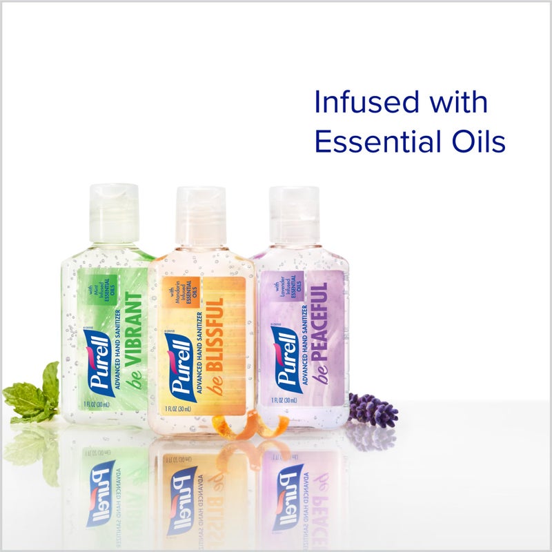 Purell جل مطهر اليدين PURELL المتقدم مع زيوت أساسية، مجموعة متنوعة معطرة، حجم سفر 1 أونصة سائلة زجاجات بغطاء قابل للطي (علبة من 12 زجاجة)- 3901-24-CMRMETRY - Image 3
