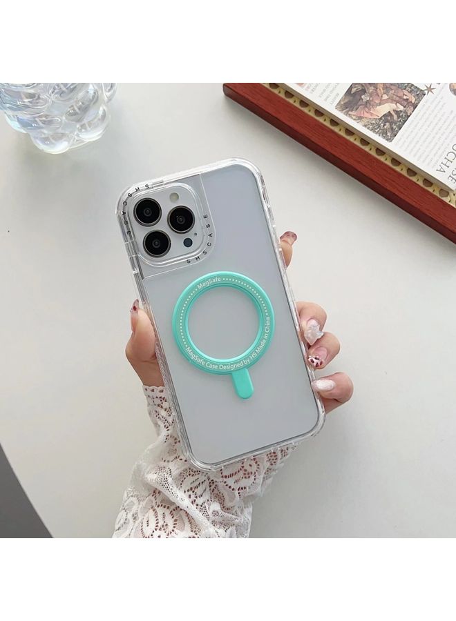 Case Cover For iPhone 11 3 in 1 MagSafe Magnetic Phone Case Cyan-blue