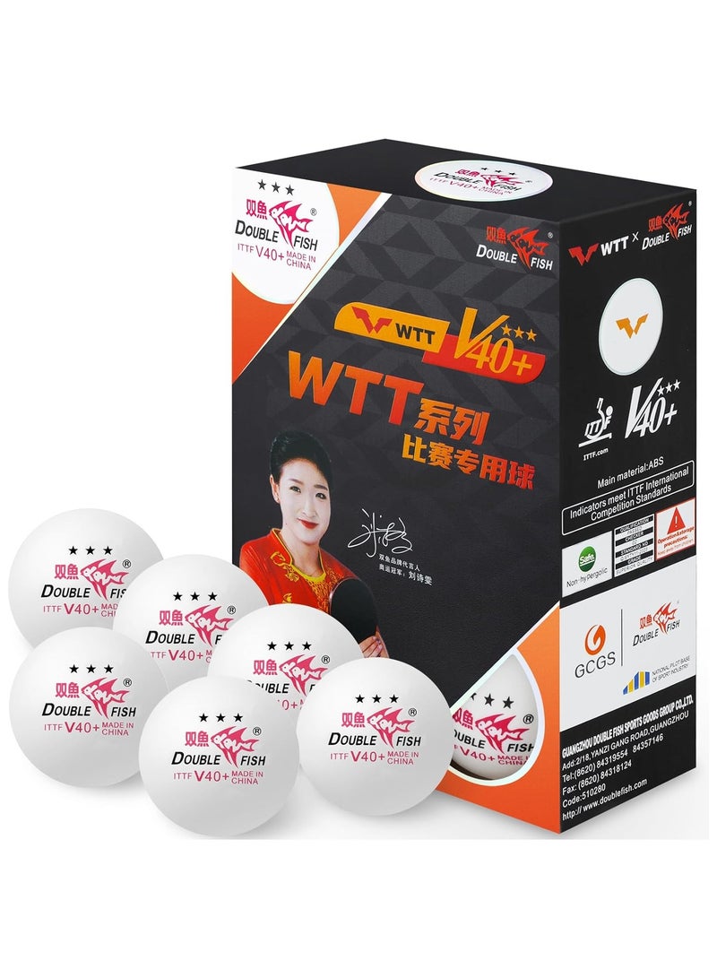 DOUBLE FISH Ping Pong Balls White ITTF Approval Professional 3-Star Ping Pong Ball WTT Smash Official Table Tennis Balls 40+ABS Training Balls - Image 1