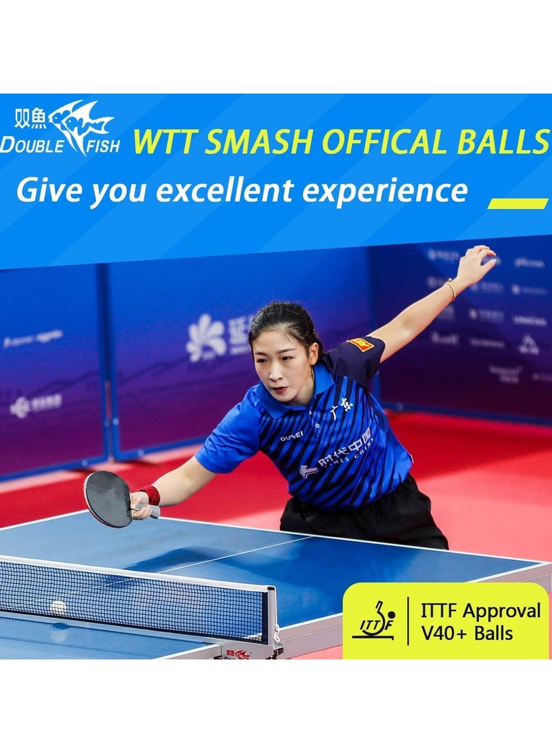 DOUBLE FISH Ping Pong Balls White ITTF Approval Professional 3-Star Ping Pong Ball WTT Smash Official Table Tennis Balls 40+ABS Training Balls - Image 4