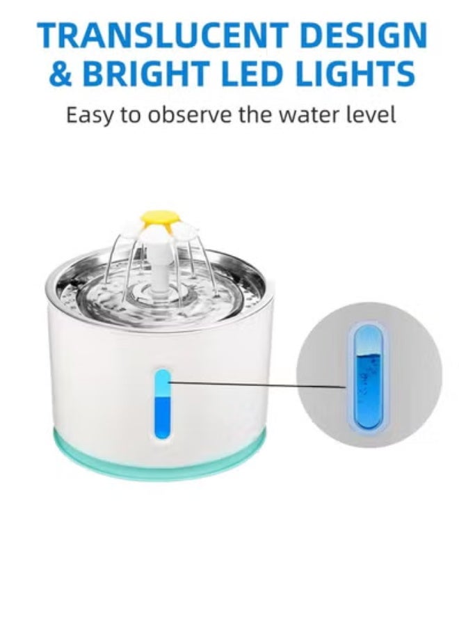 2.4L Automatic Cat Water Fountain with LED White/Blue - Image 2