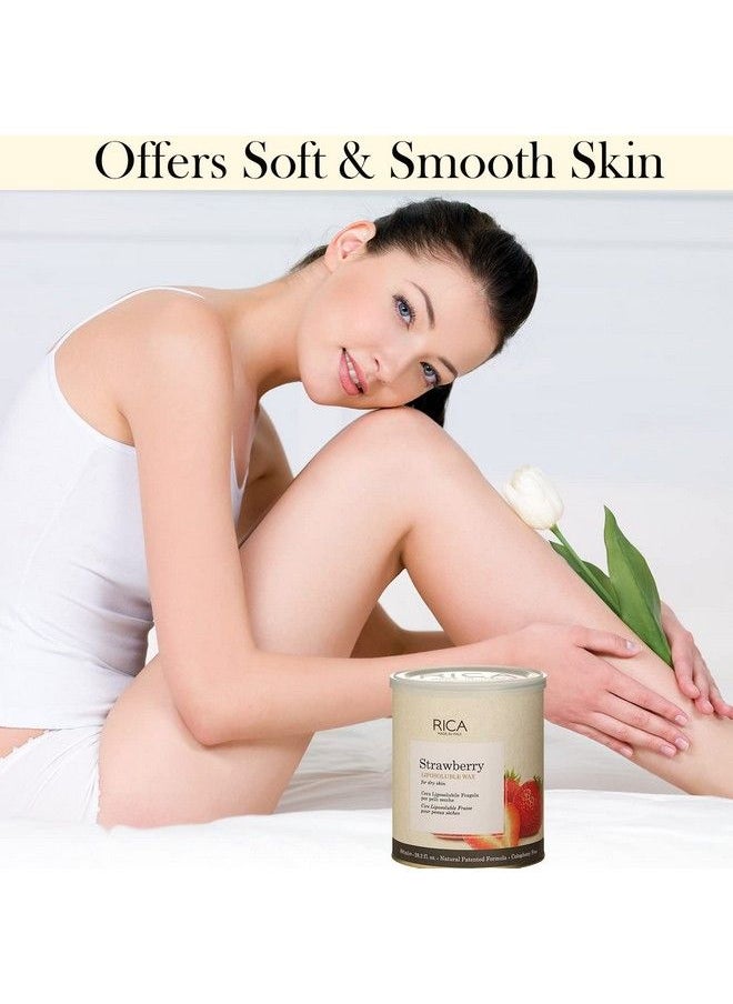 Rica Strawberry Liposoluble Soft Wax For Sensitive Skin Suitable For Men & Women Waxing Hair Removal Cream For Extra Smoothness (800Ml)  - Image 5