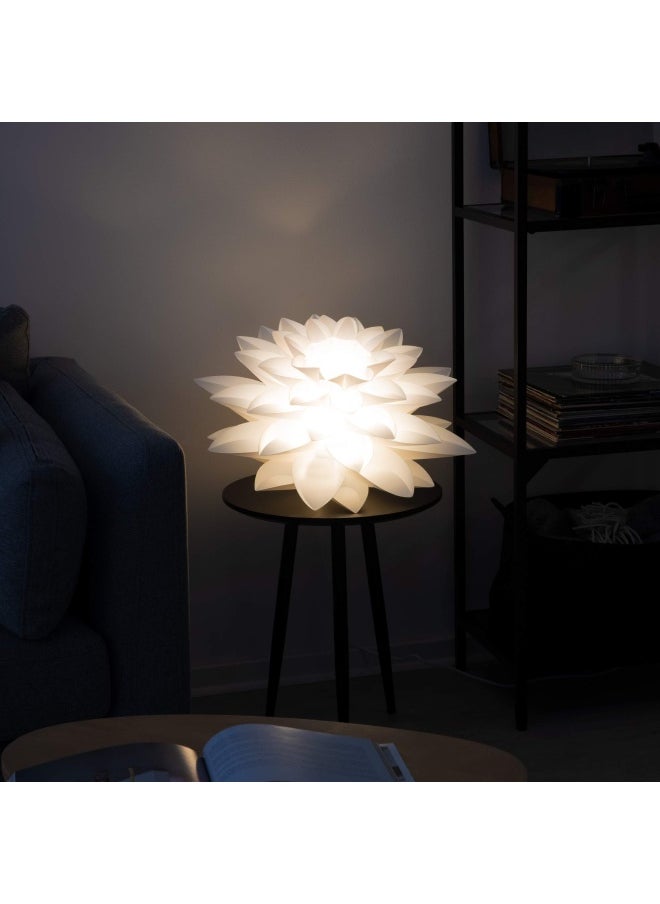 kwmobile Kwmobile Diy Puzzle Lampshade Lotus Flower Jigsaw Iq Lamp Design Light Ceiling Pendant Light Or Standing Floor Lamp Shade Diameter 50Cm White  - Image 4