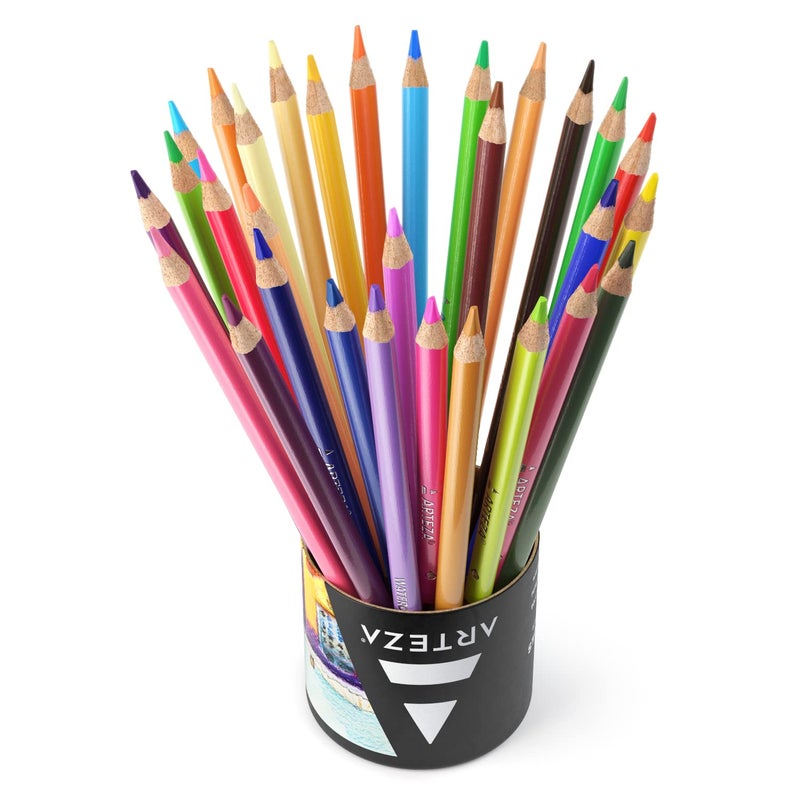 ARTEZA Watercolor Pencils SoftCore TriangularShaped PreSharpened Set of 48 - Image 5