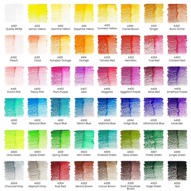 ARTEZA Watercolor Pencils SoftCore TriangularShaped PreSharpened Set of 48 - Image 3