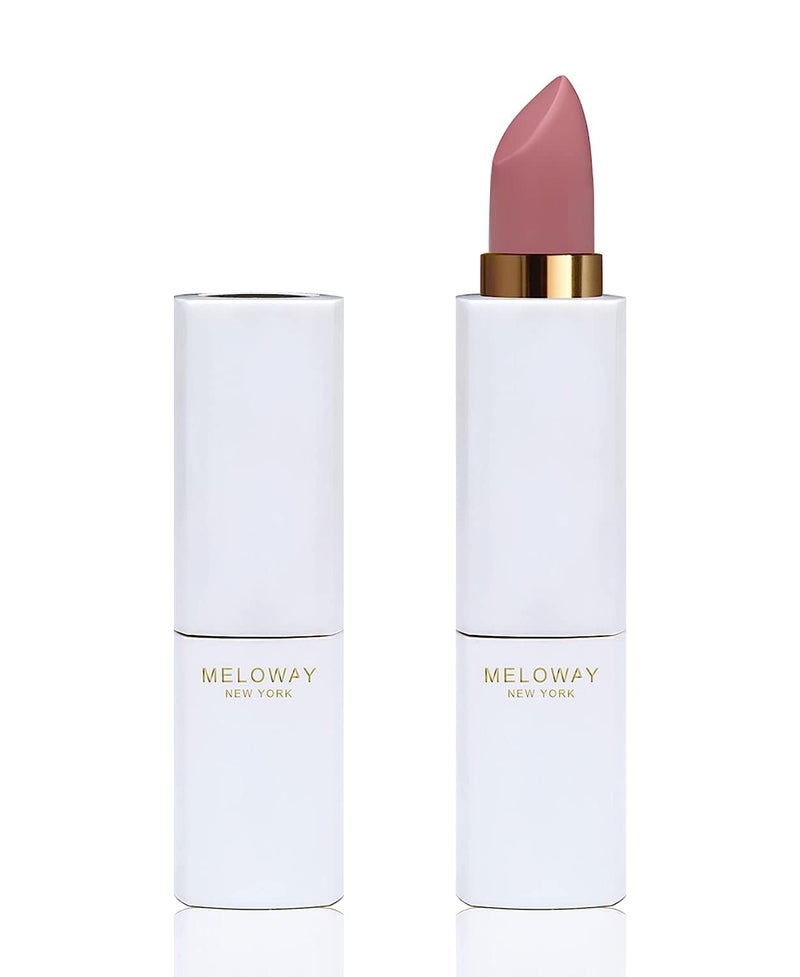 MELOWAY Hi-Rise Hydrating Matte Lipstick | Moisturizing, High-Pigment, Vegan Formula | Long-Lasting, Non-Drying, One-handed Capless Lipstick for Easy Application, Blushin - Image 1