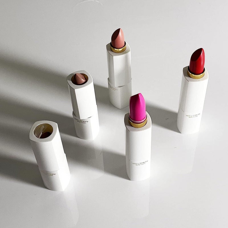 MELOWAY Hi-Rise Hydrating Matte Lipstick | Moisturizing, High-Pigment, Vegan Formula | Long-Lasting, Non-Drying, One-handed Capless Lipstick for Easy Application, Blushin - Image 5
