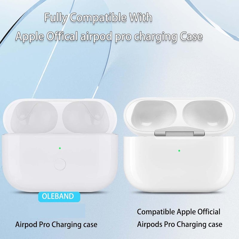 جيكريا غطاء شحن بديل لسماعات AirPods Pro 2 و1 من OLEBAND: سهل الاقتران مع سماعات AirPods Pro عبر زر الاقتران، يدعم الشحن السلكي واللاسلكي، متوافق مع الجيل الأول والثاني من سماعات iPods Pro، مع ضمان لمدة سنة (لون أبيض) - Image 3