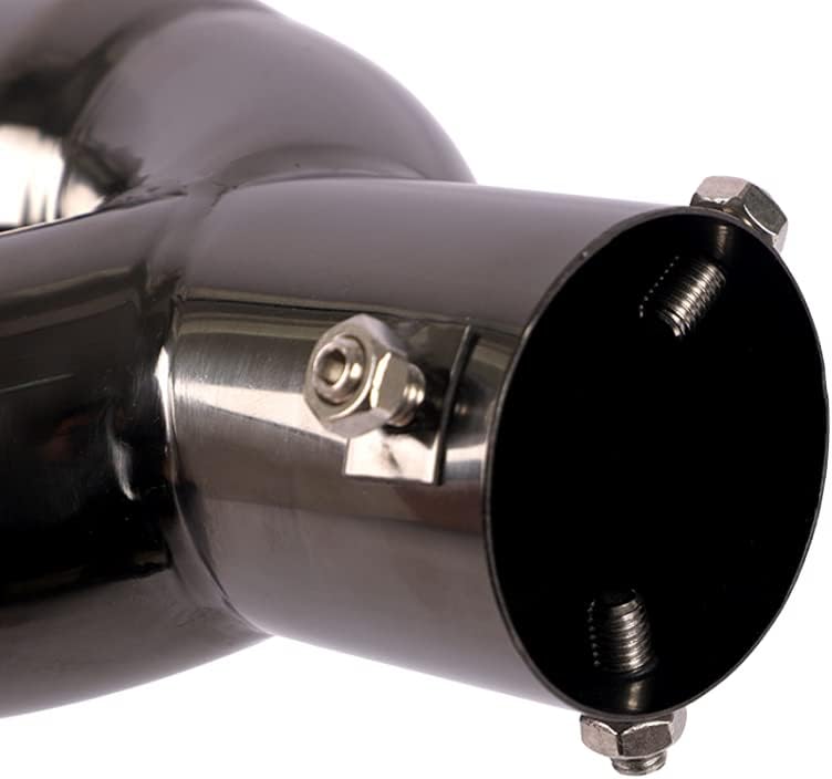 idain 2.5 Inch Inlet Dual Exhaust Tip Stainless Steel Polished Muffler Tail Pipe (Black, Curved) - Image 3