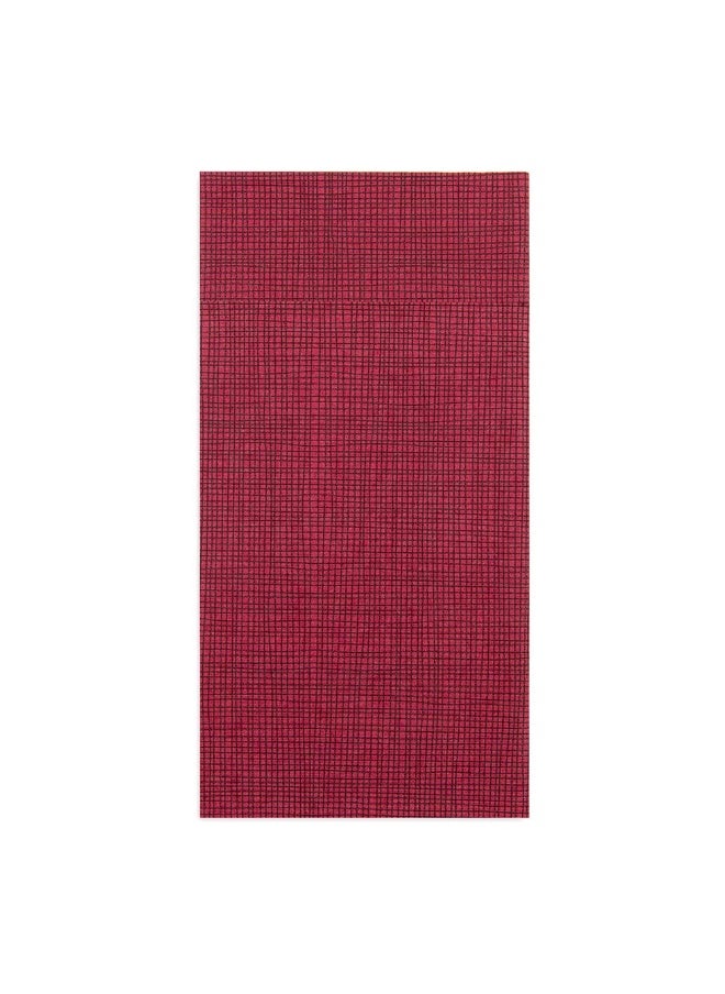 Restaurantware Luxenap 15.8 Inch Dinner Napkins, 800 Linen Feel Disposable Napkins - With Black Threads, Air Laid, Bordeaux Paper Pocket Napkin Sleeves, Pre-Folded, Built-In Pocket For Silverware  - Image 1