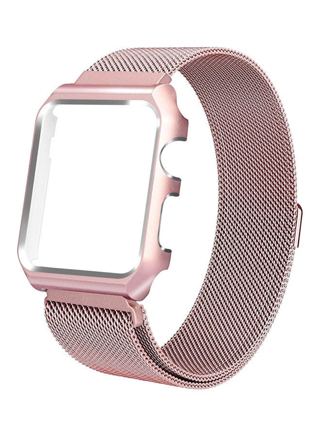 NIBEMINENT Stainless Steel Band For Apple Watch 38 mm Rose Gold