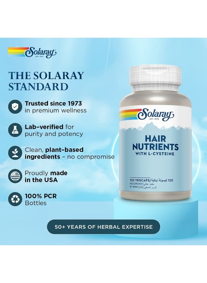 Solary Solaray Hair Nutrients With L-Cysteine - 120 Capsules - Image 3