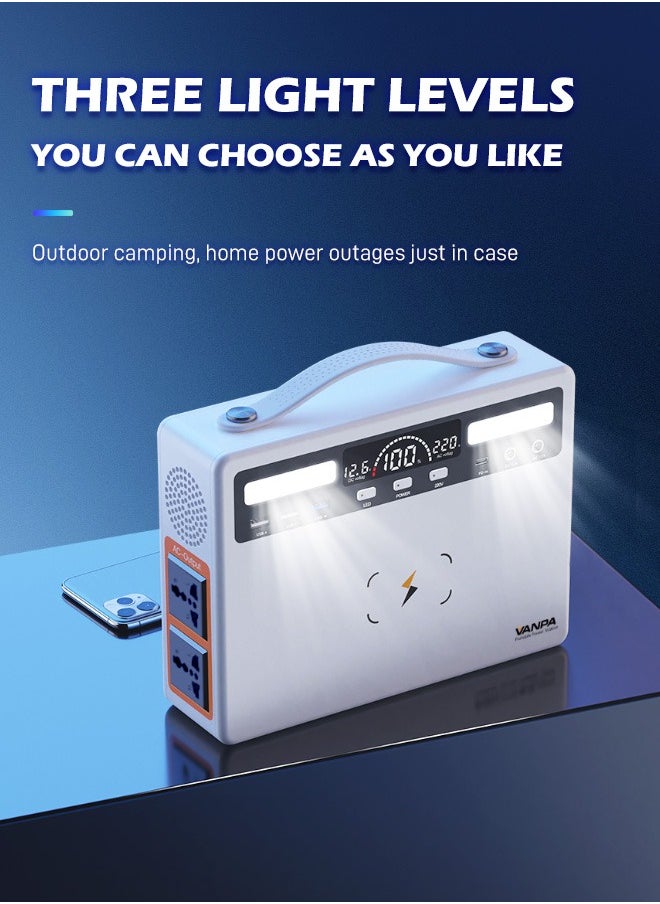 VANPA - 600W Portable Power Station Pure Sine Wave Lithium Battery AC 220V Output Backup Powerbank Solar Generator For camping - Image 1