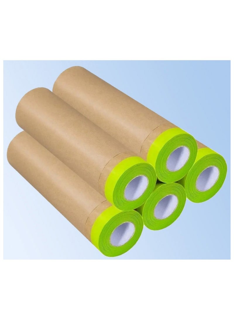 DATO Pre-Taped Masking Paper for Painting, Protective Paper Roll for Covering Skirting, Frames, Cars and Auto Body 45cm X 20M, Pack of 2pcs  - Image 2