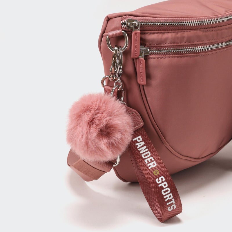 Pander Crossbody Bag for Women, Everyday Nylon Shoulder Bag with Keychain Wristlet, Adjustable Strap, Multi-Pocket Organizer for Daily and Travel Use, Mauve - Image 2