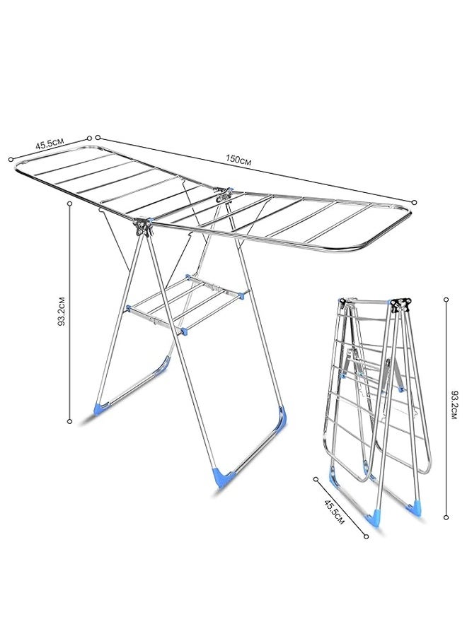 إن كي أكس رف تجفيف ملابس كبير قابل للطي من الفولاذ للاستخدام الداخلي، مناسب للاستخدام المنزلي - Image 2
